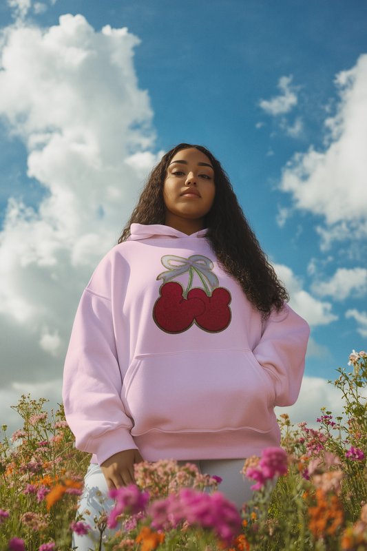 Mickey Head Cherries Chenille Patch Hoodie