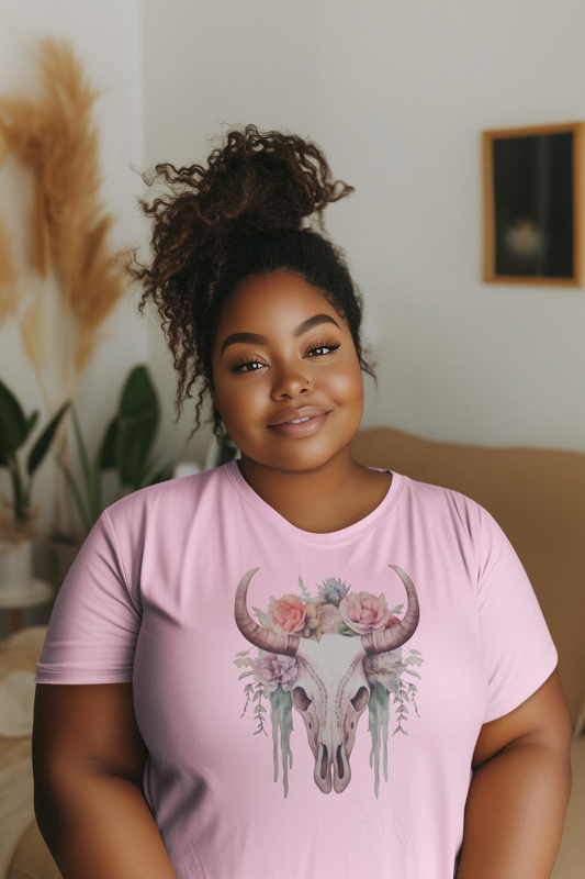 Boho Buffalo Skull T-Shirt