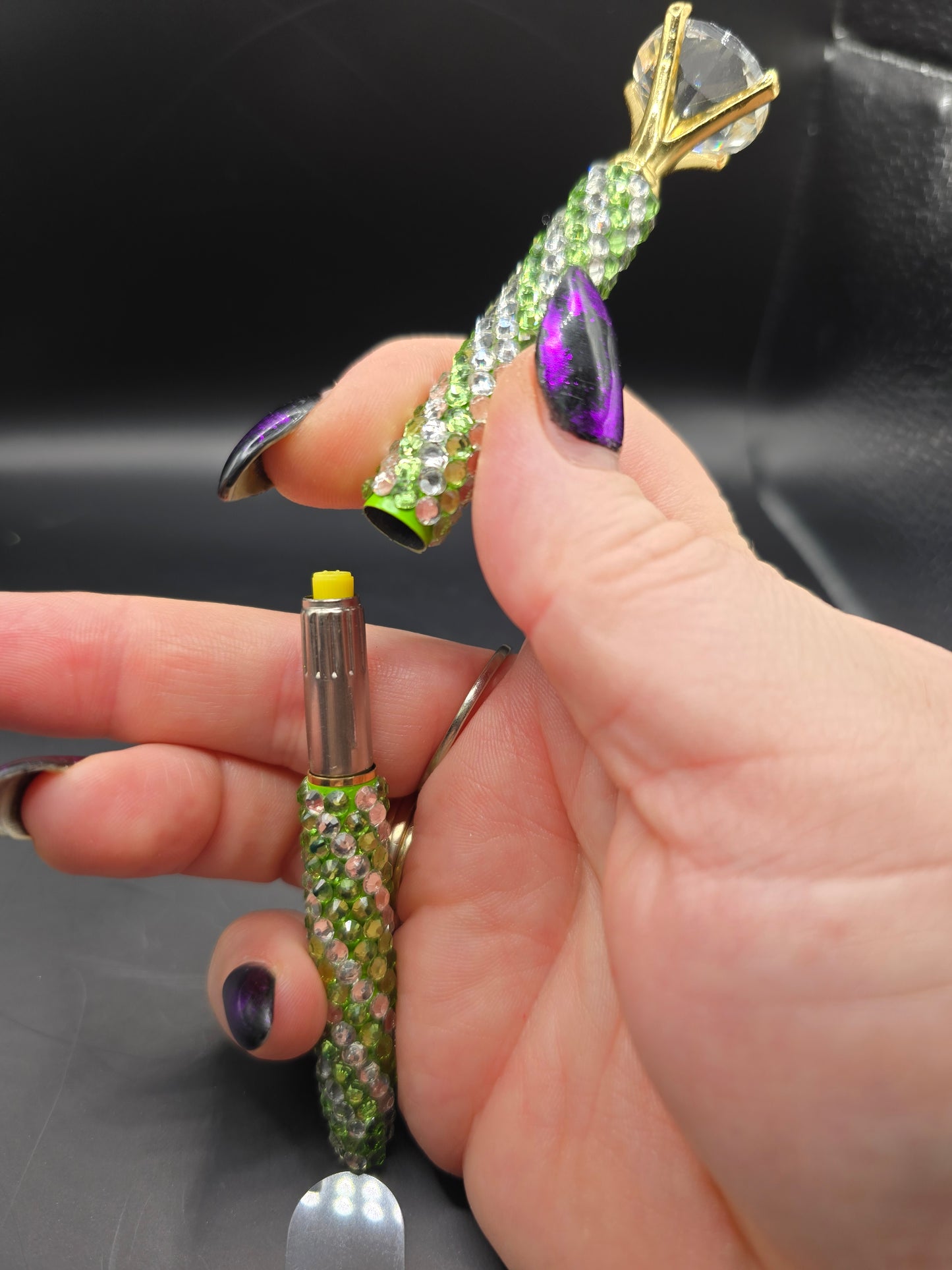 Celina Miller Art - Bling Silver and Green Pen