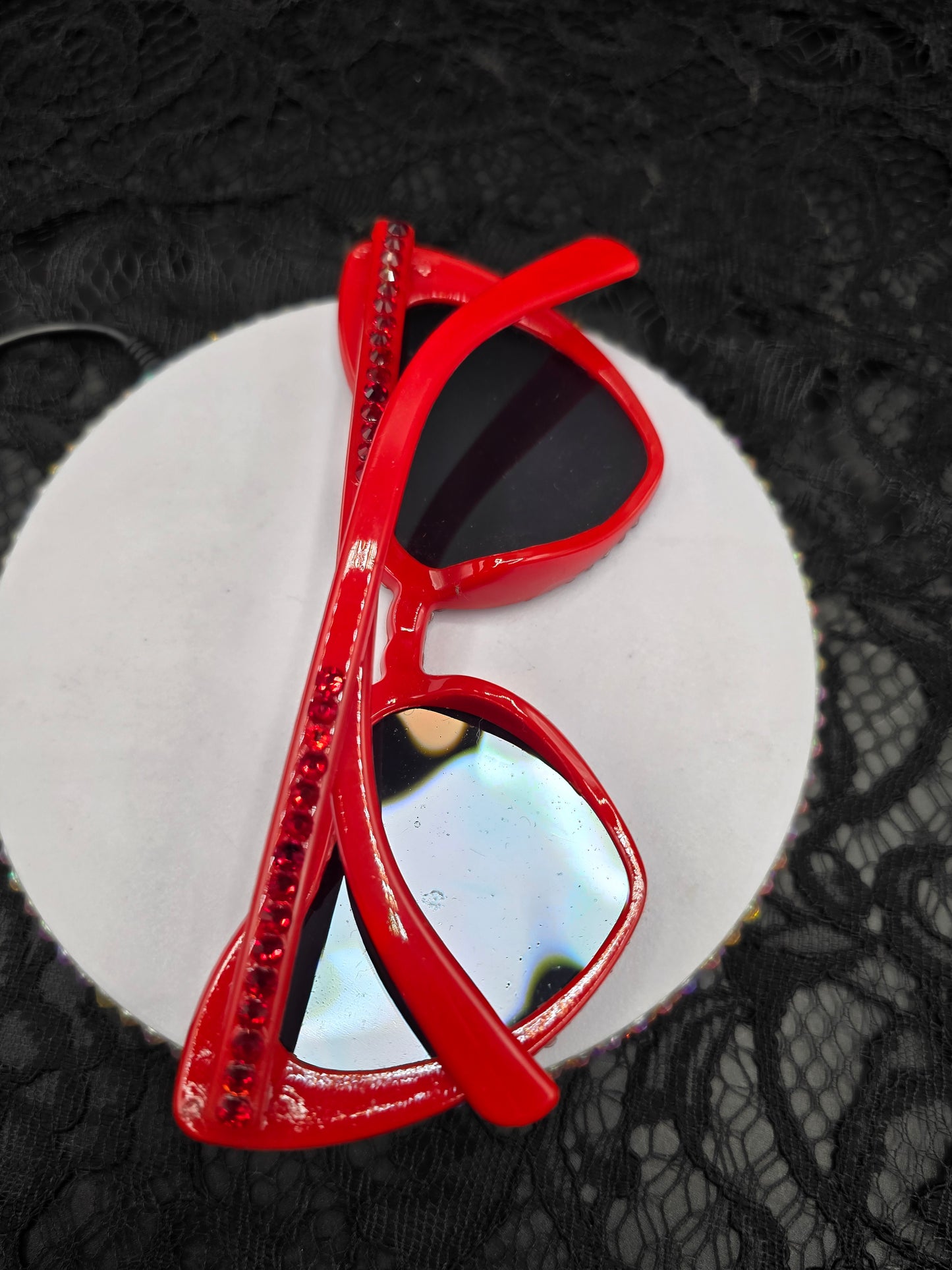 Celina Miller Art - Bling Red Heart Sunglasses