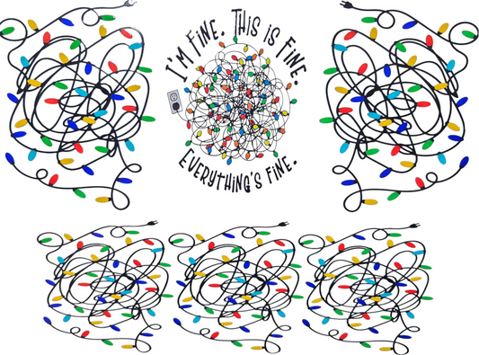 I'm Fine, This is fine, Christmas Lights 40 oz Tumbler