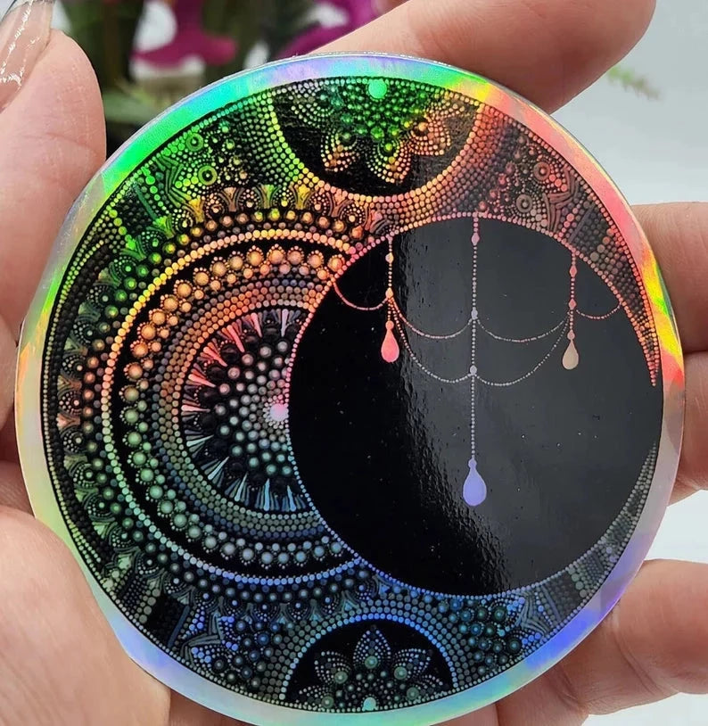 celina miller art original holographic indoor outdoor sticker.