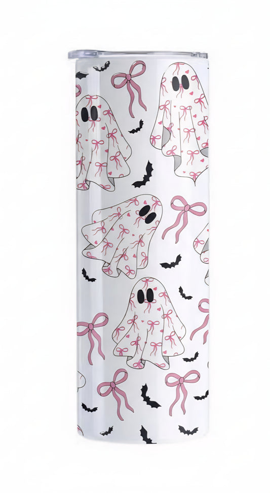 Cute Ghost with Bows 20 oz Tumbler