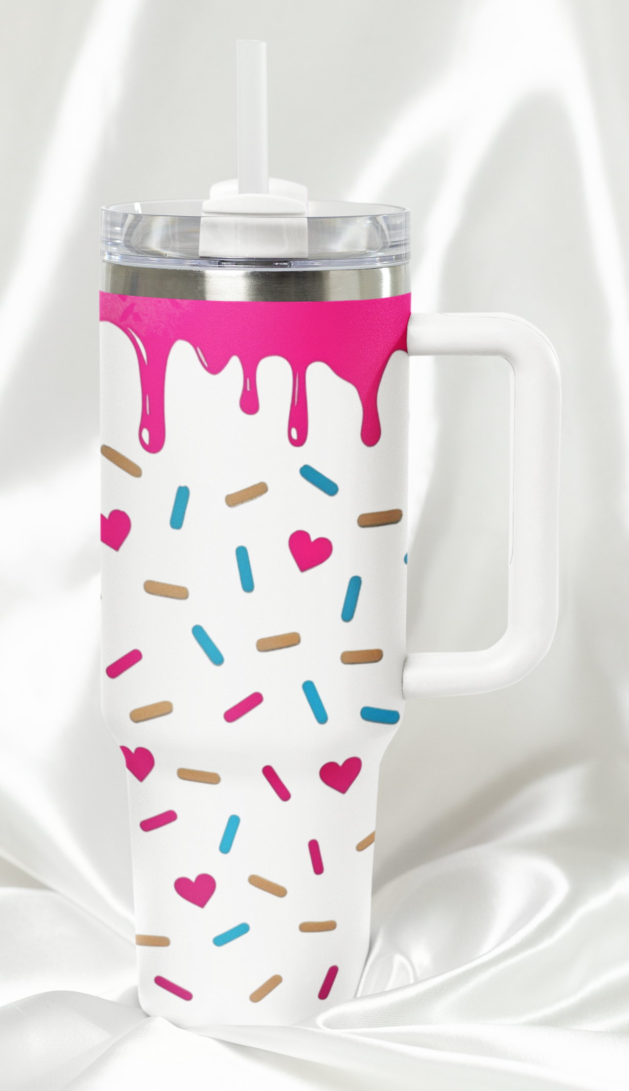 Pink Drip with Sprinkles 40 oz Tumbler