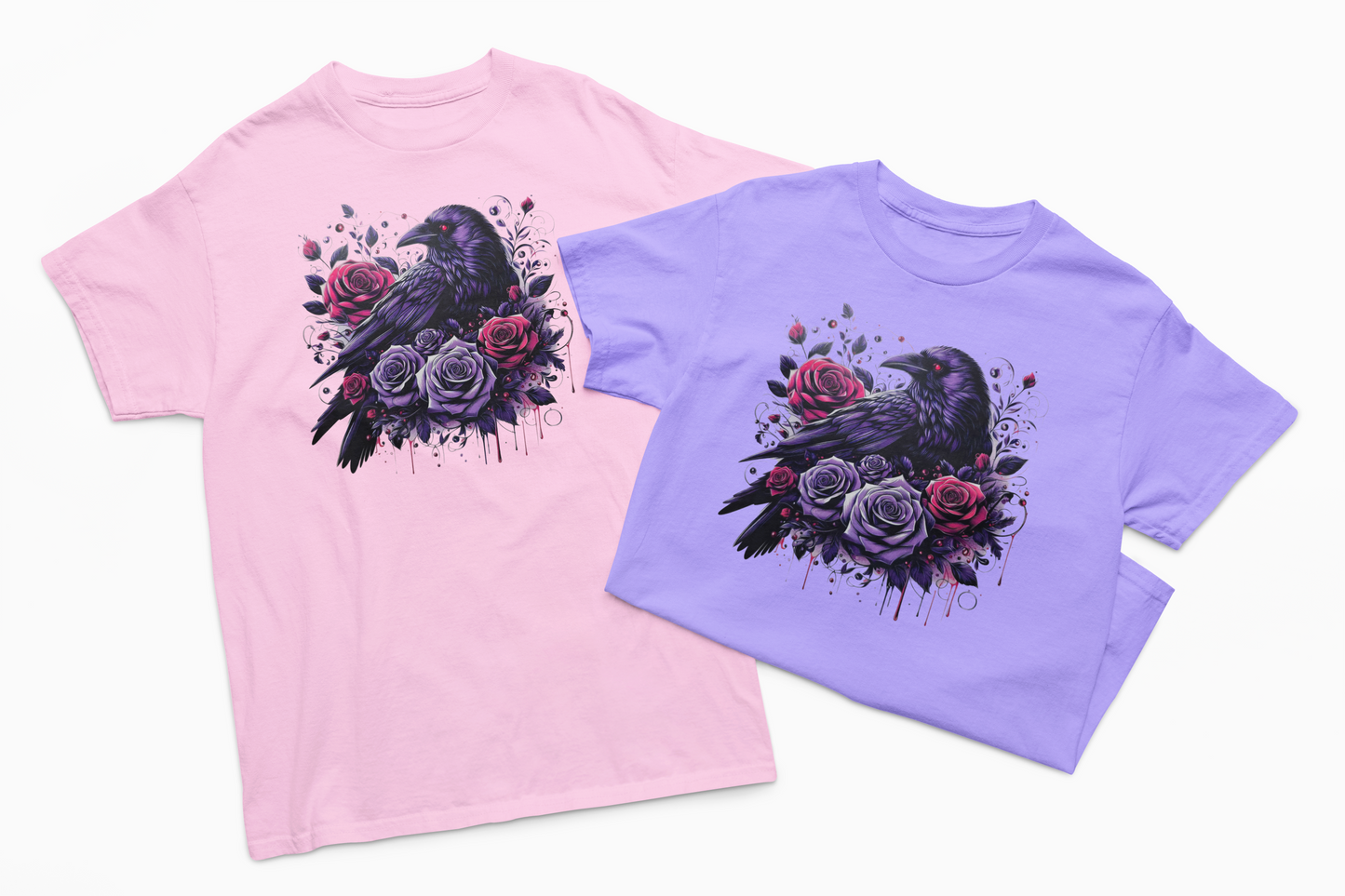 Raven with Purple Roses T-Shirt