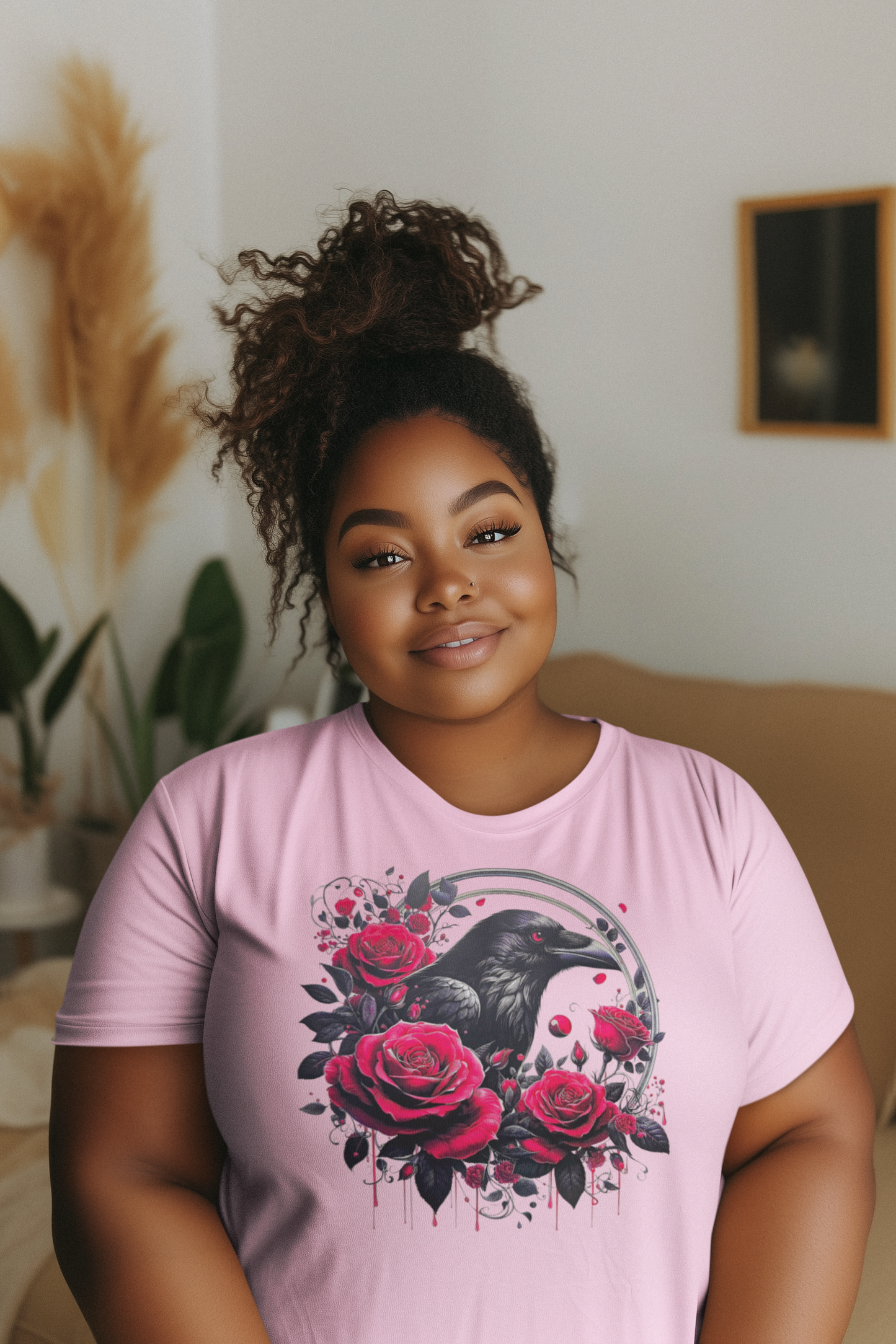 Raven with Red Roses T-Shirt