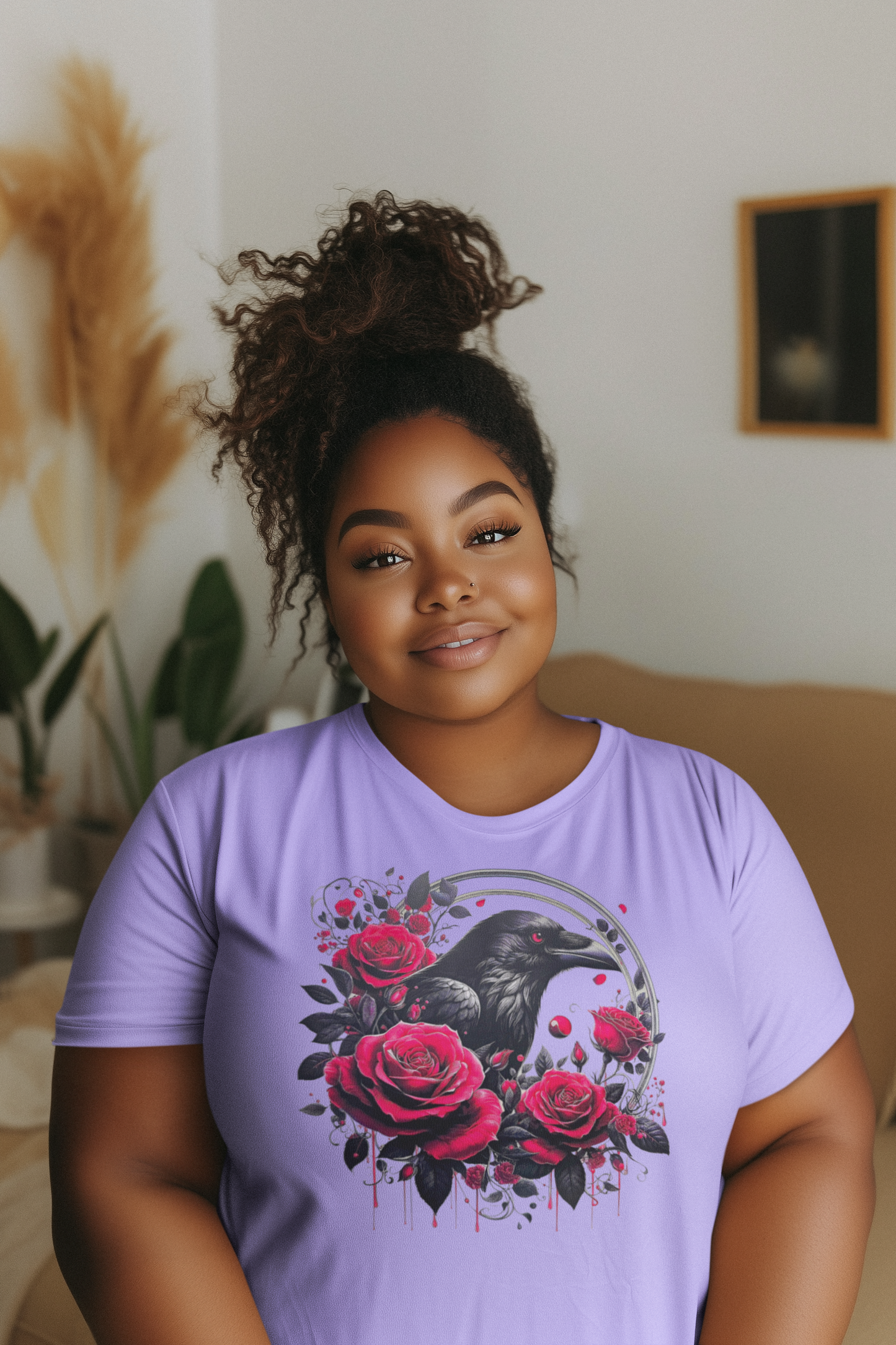 Raven with Red Roses T-Shirt