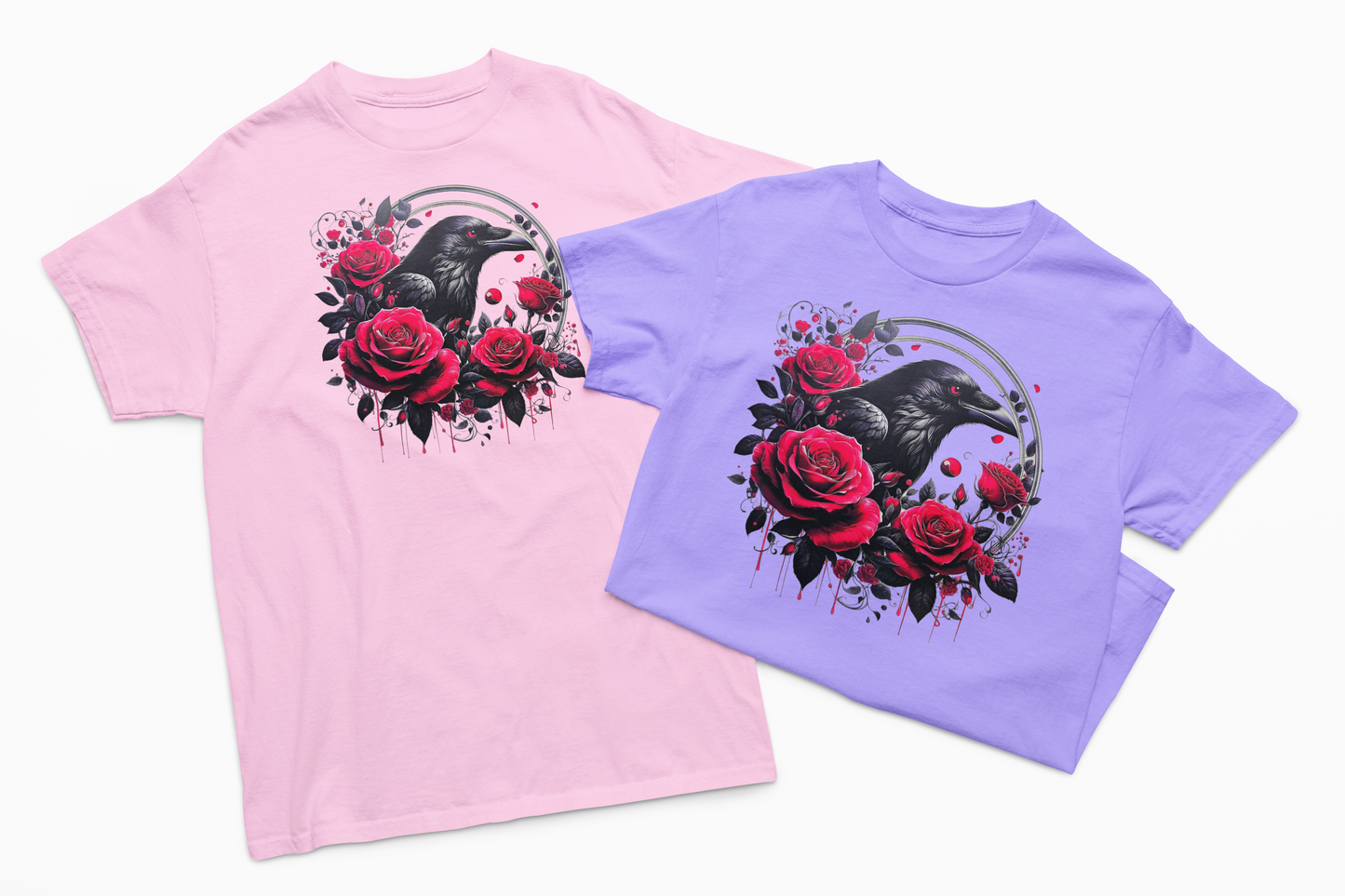 Raven with Red Roses T-Shirt