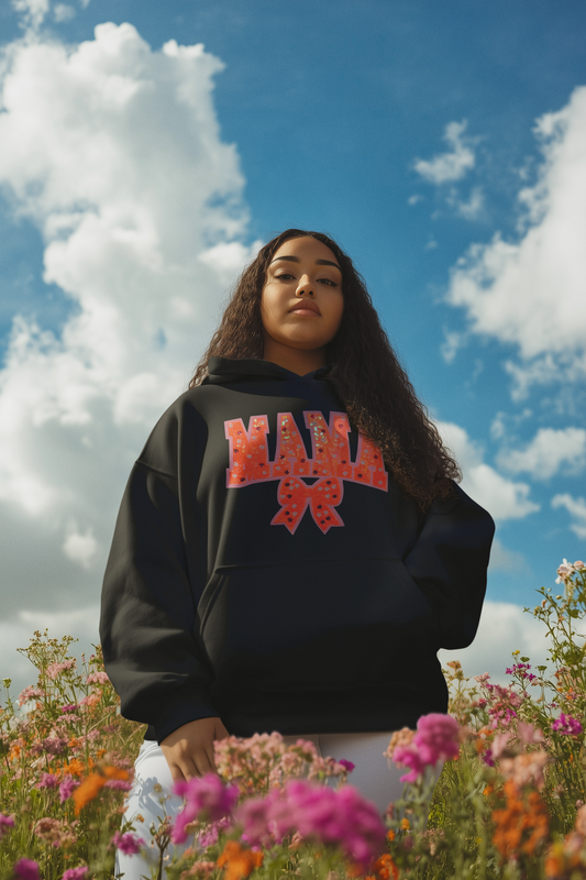Orange Mama Sequin Chenille Patch Hoodie