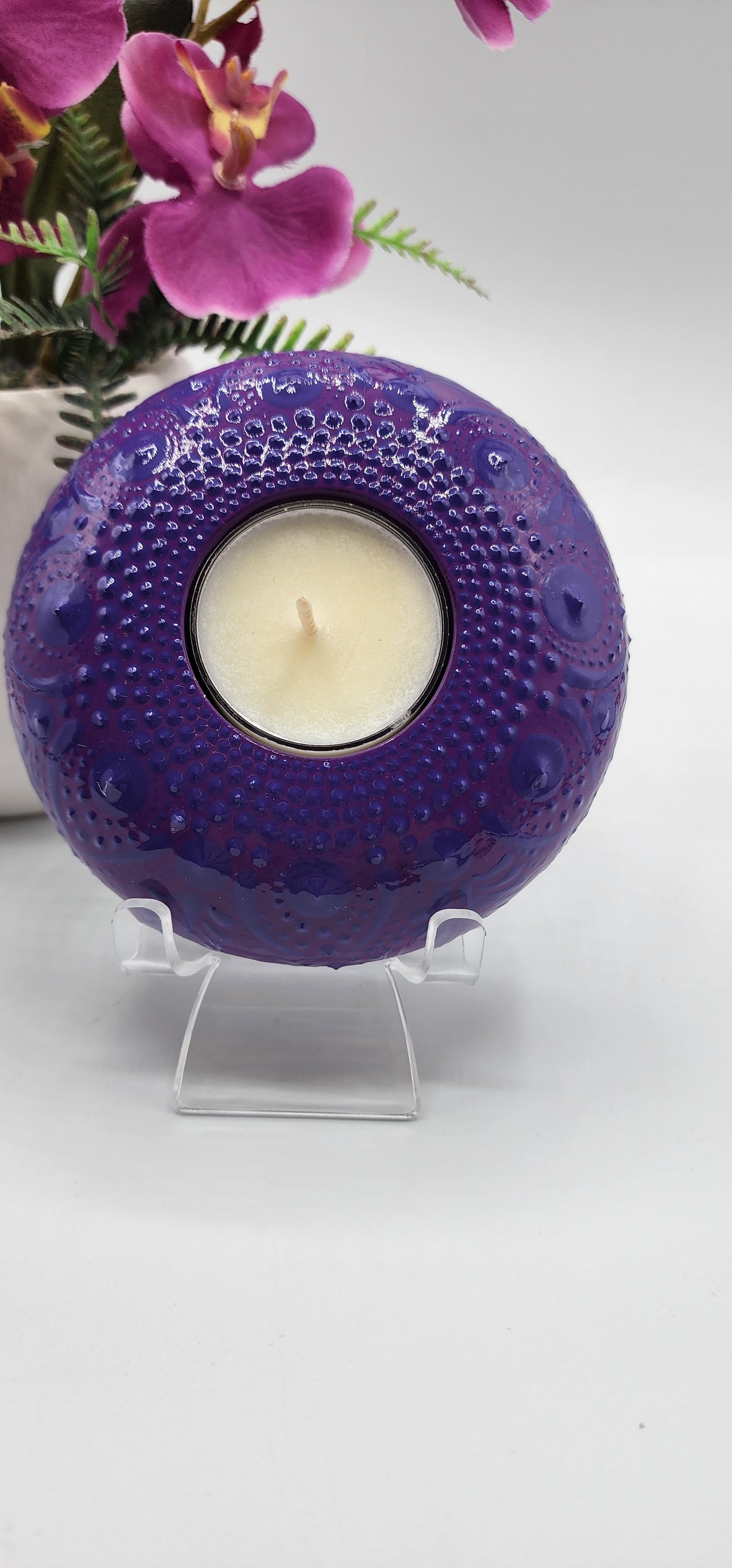 Celina Miller Art - Purple on Purple XL Tealight Holder