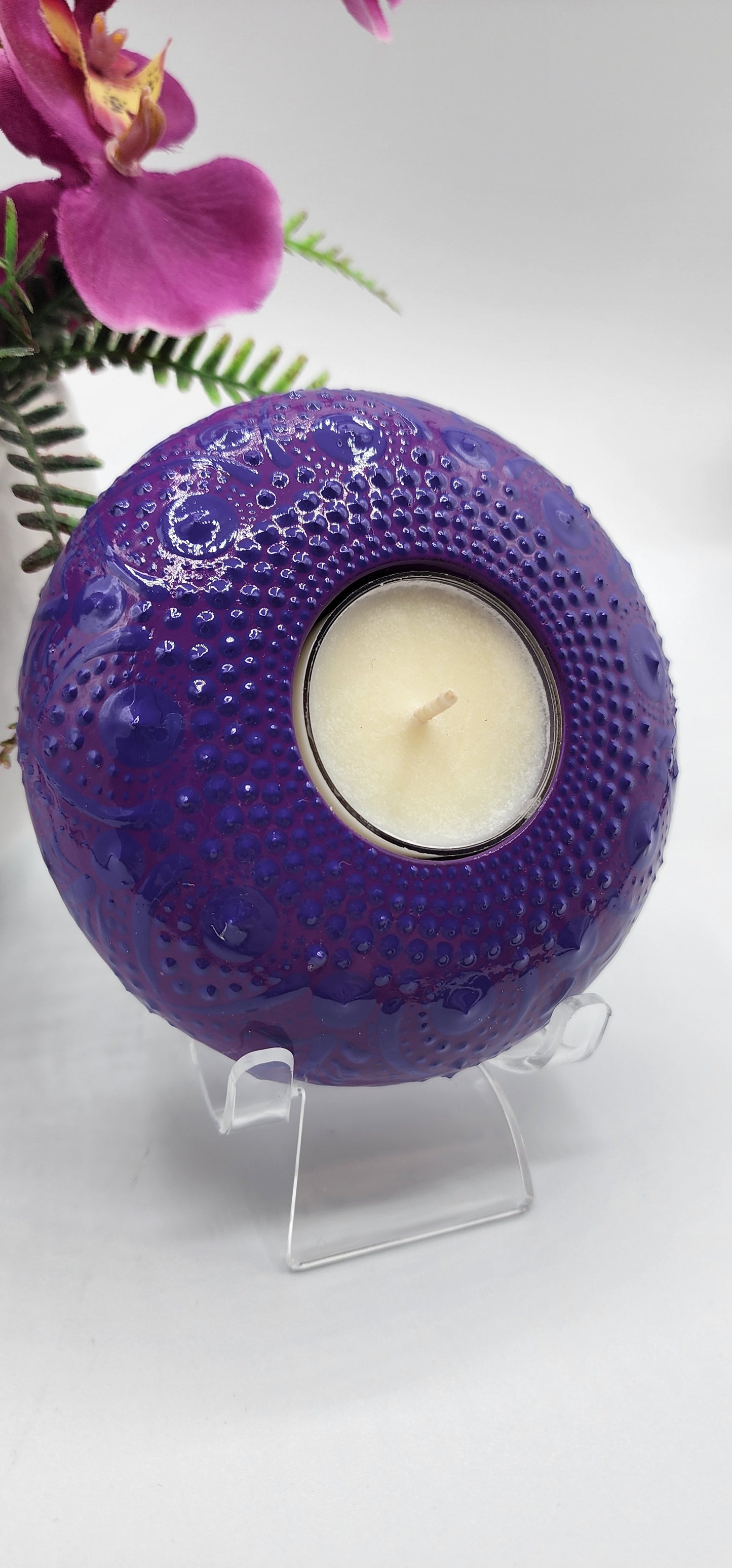 Celina Miller Art - Purple on Purple XL Tealight Holder