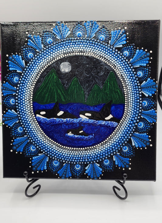 Celina Miller Art - Orca Family Canvas