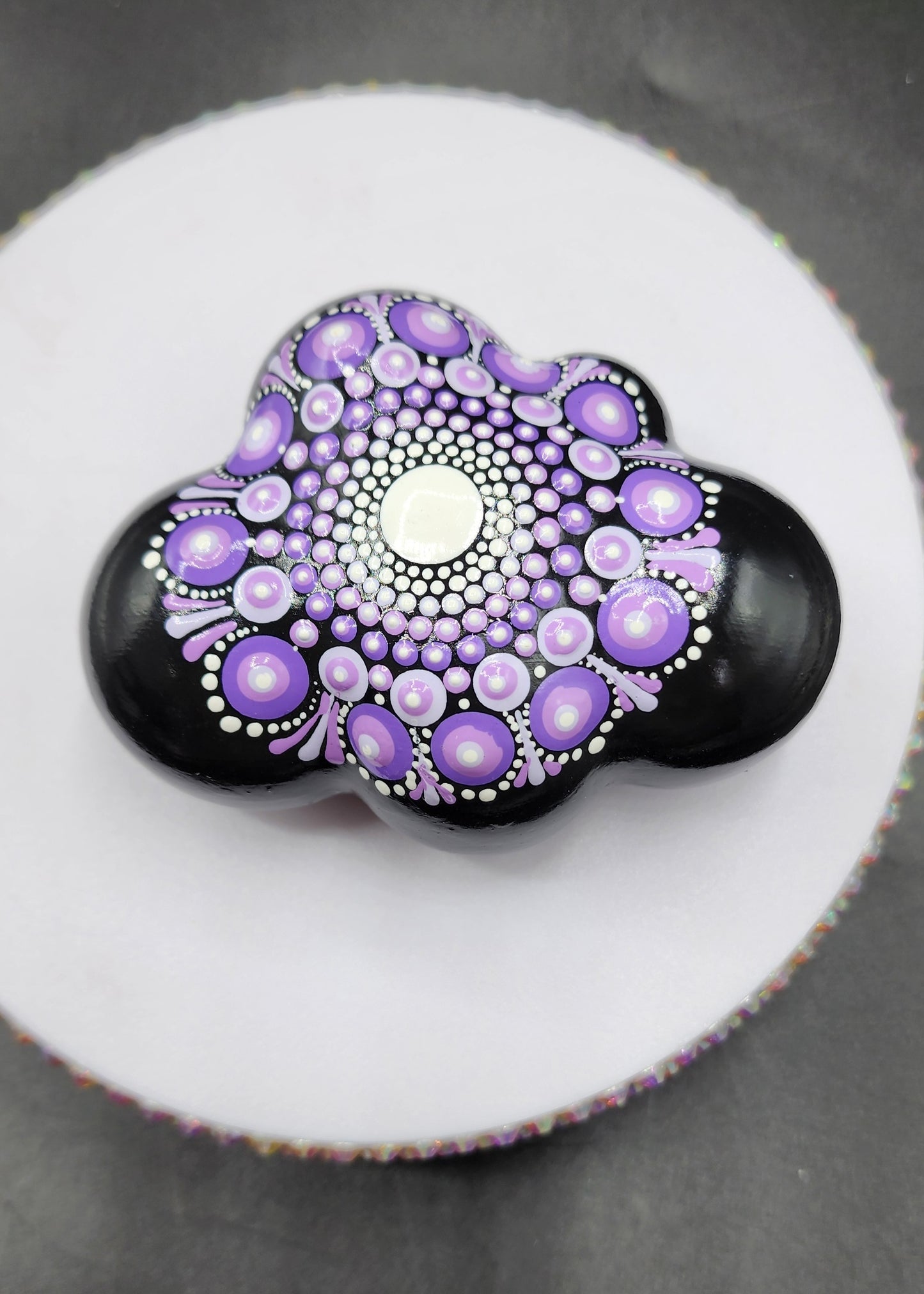 Celina Miller Art - Purple Mandala Cloud Palmstone