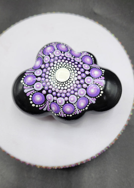 Celina Miller Art - Purple Mandala Cloud Palmstone