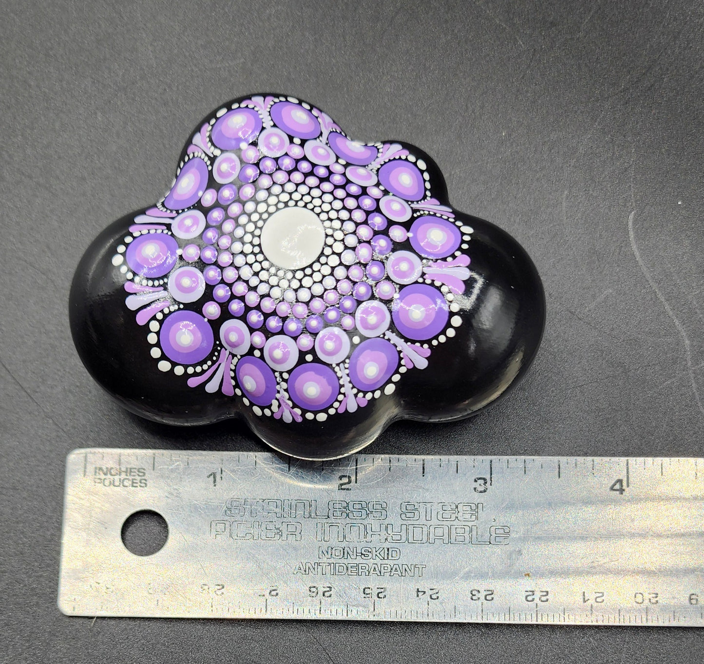 Celina Miller Art - Purple Mandala Cloud Palmstone
