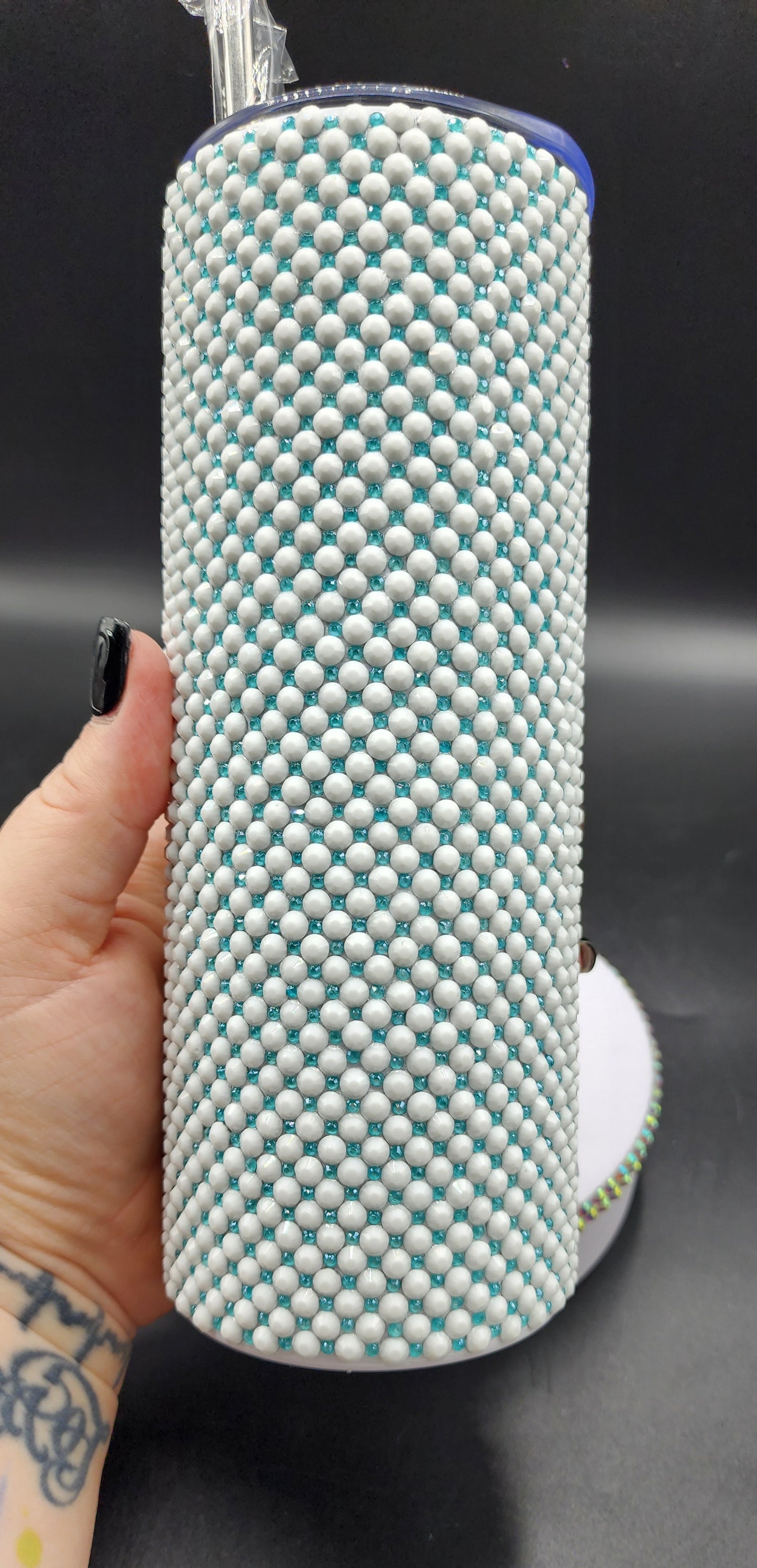 Celina Miller Art - Bling White Cushion Pattern Tumbler