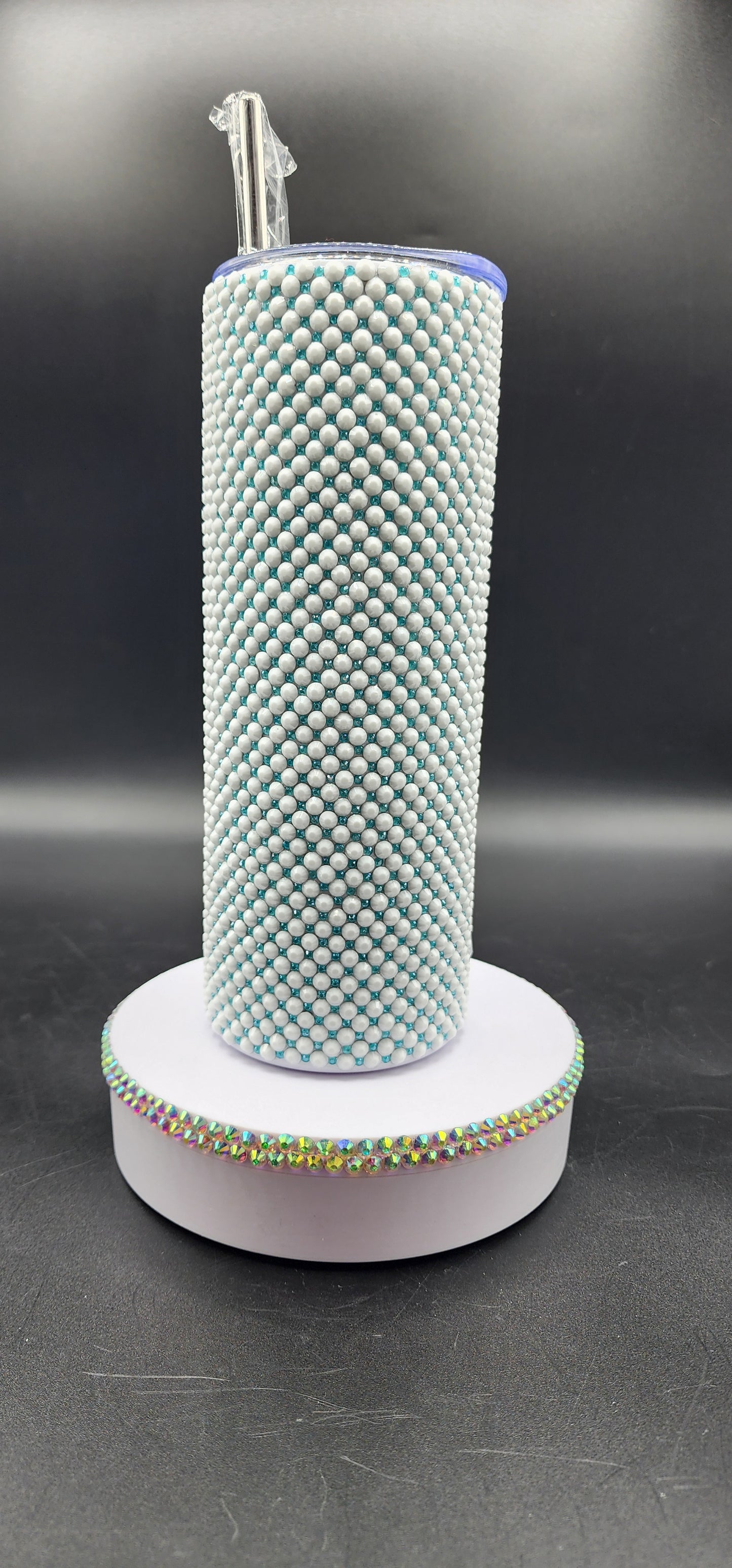 Celina Miller Art - Bling White Cushion Pattern Tumbler