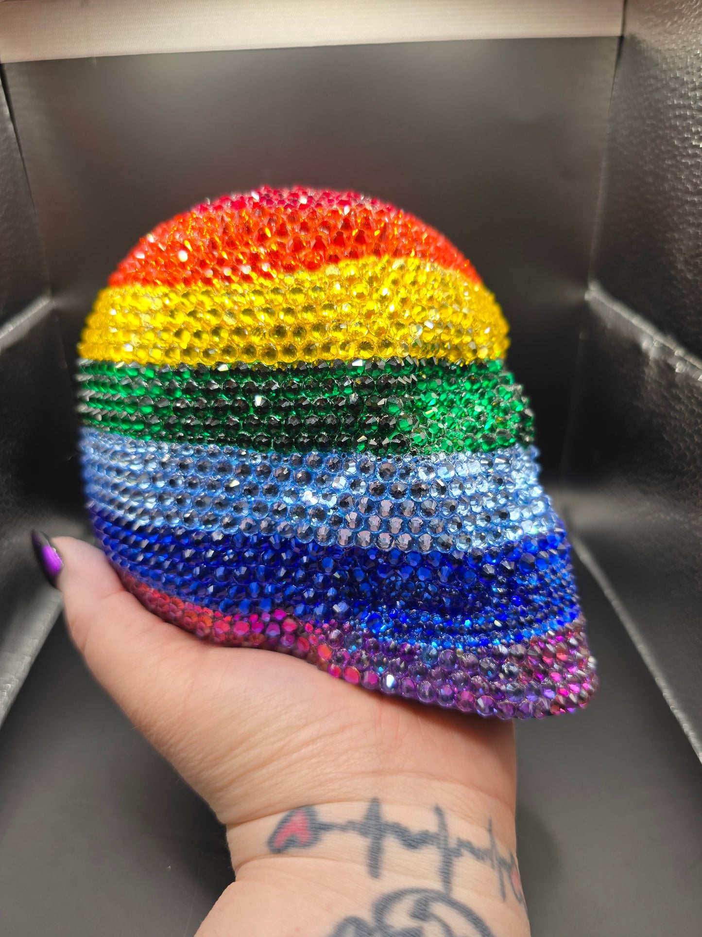 Celina Miller Art - Bling Large Rainbow Skull