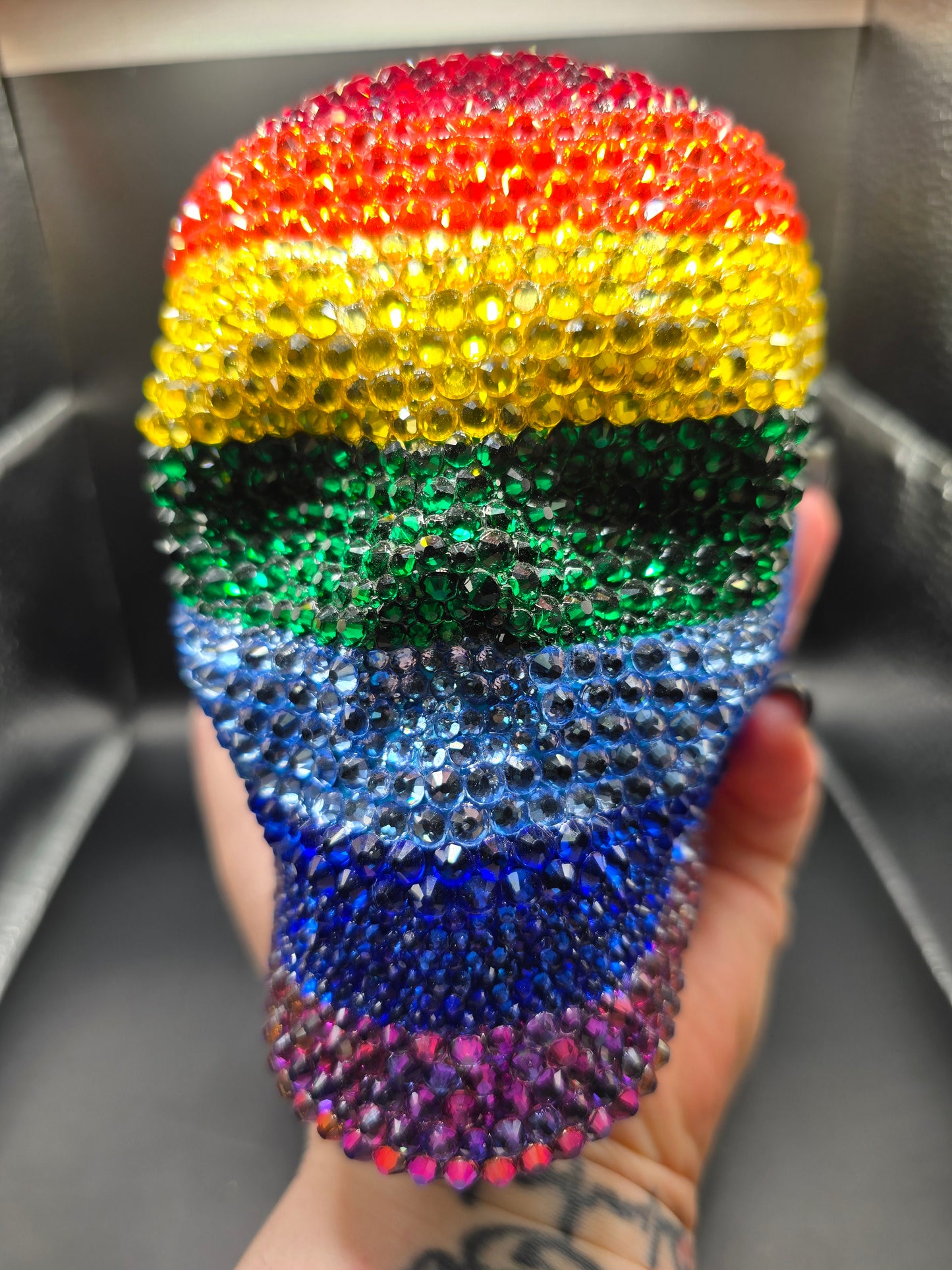 Celina Miller Art - Bling Large Rainbow Skull