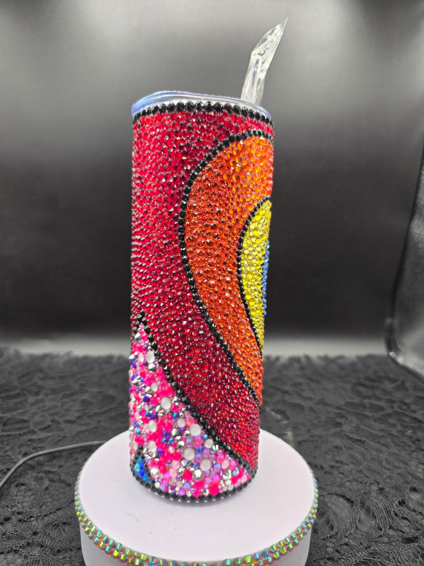 Celina Miller Art - Bling Rainbow Heart Tumbler