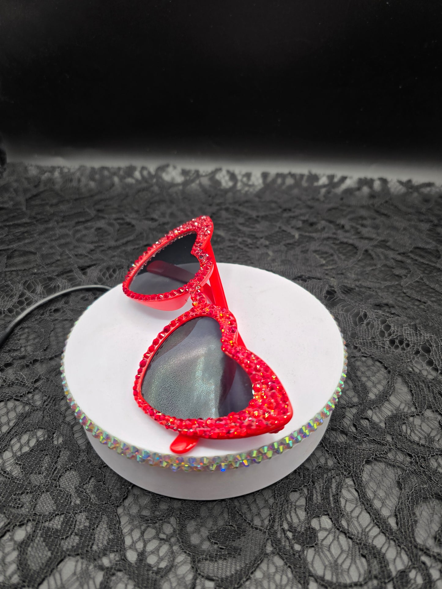 Celina Miller Art - Bling Red Heart Sunglasses