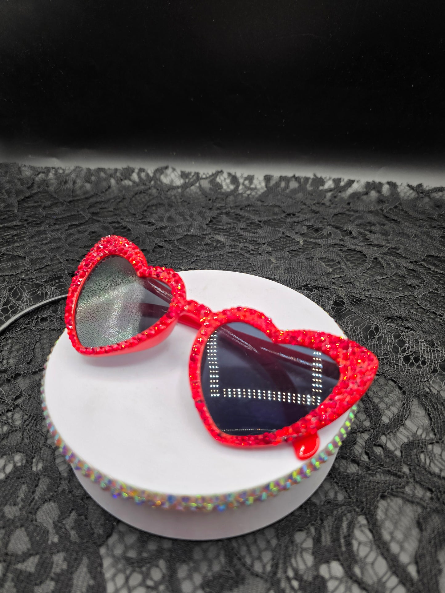 Celina Miller Art - Bling Red Heart Sunglasses