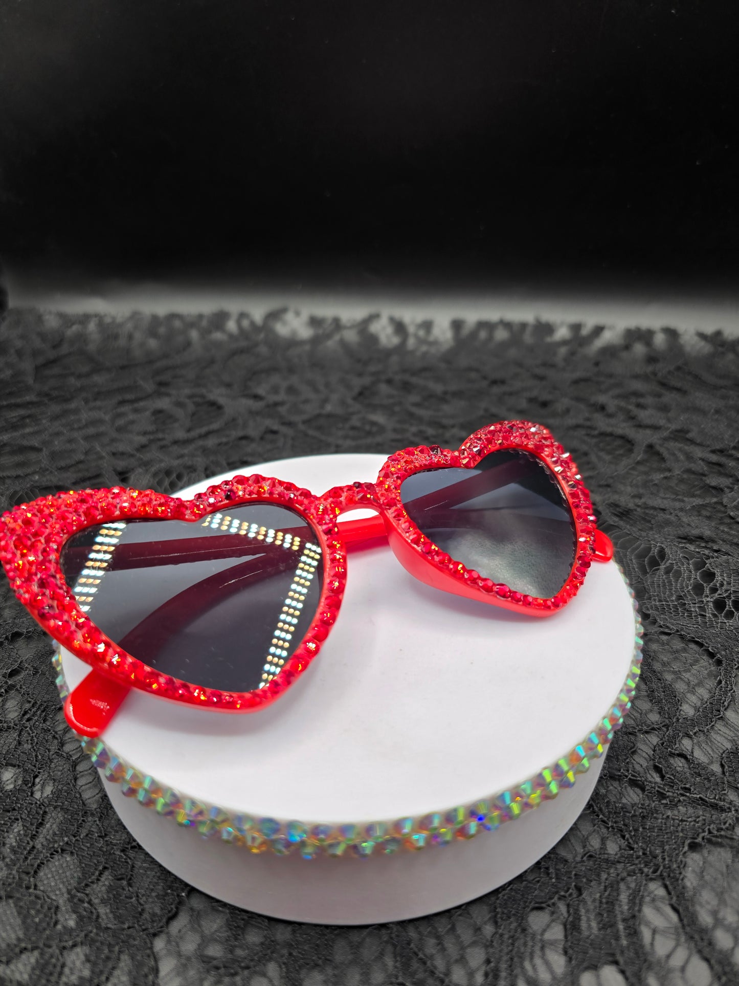 Celina Miller Art - Bling Red Heart Sunglasses