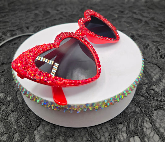 Celina Miller Art - Bling Red Heart Sunglasses