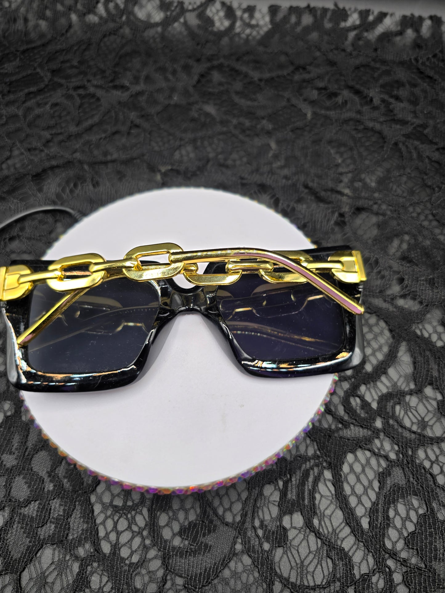 Celina Miller Art - Bling Black and Gold Sunglasses
