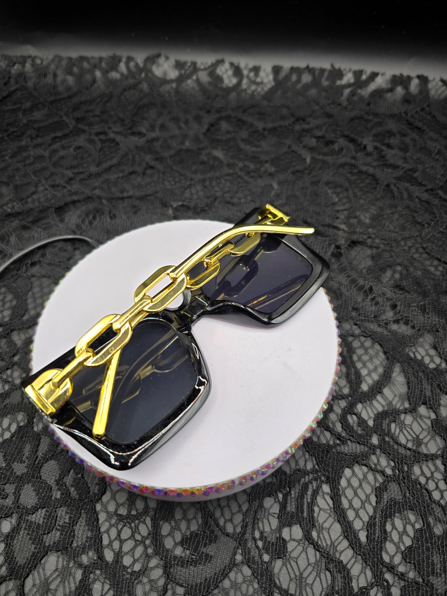Celina Miller Art - Bling Black and Gold Sunglasses