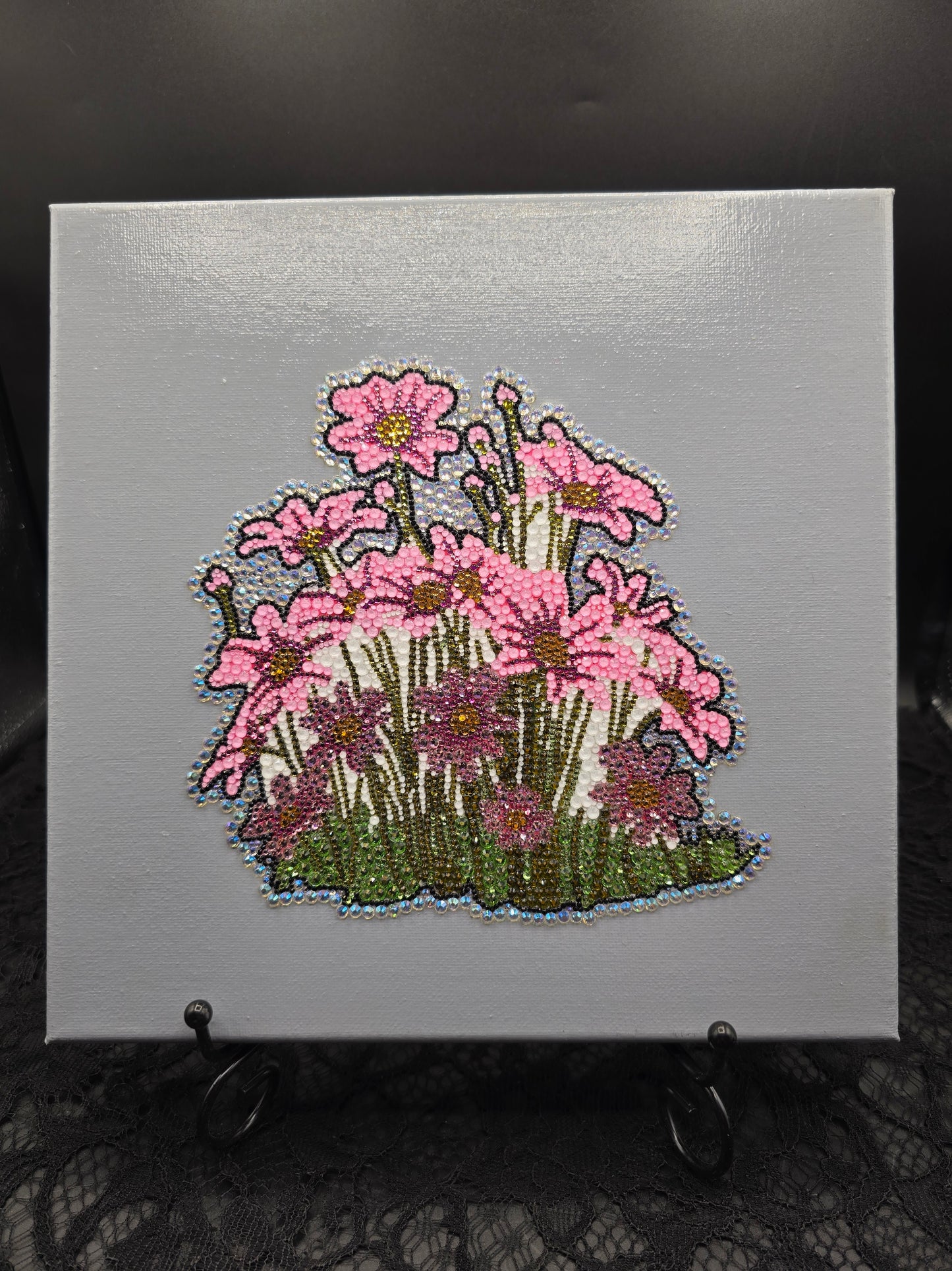 Celina Miller Art - Bling Pink Flower Canvas