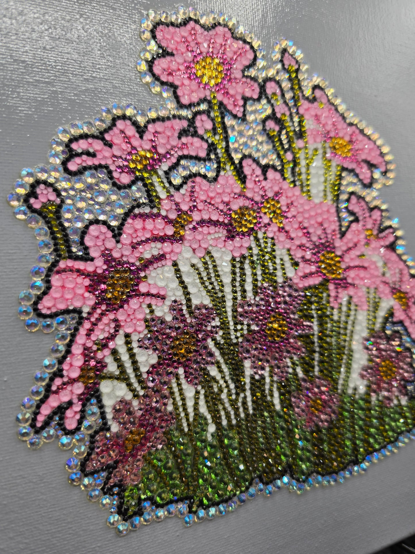 Celina Miller Art - Bling Pink Flower Canvas