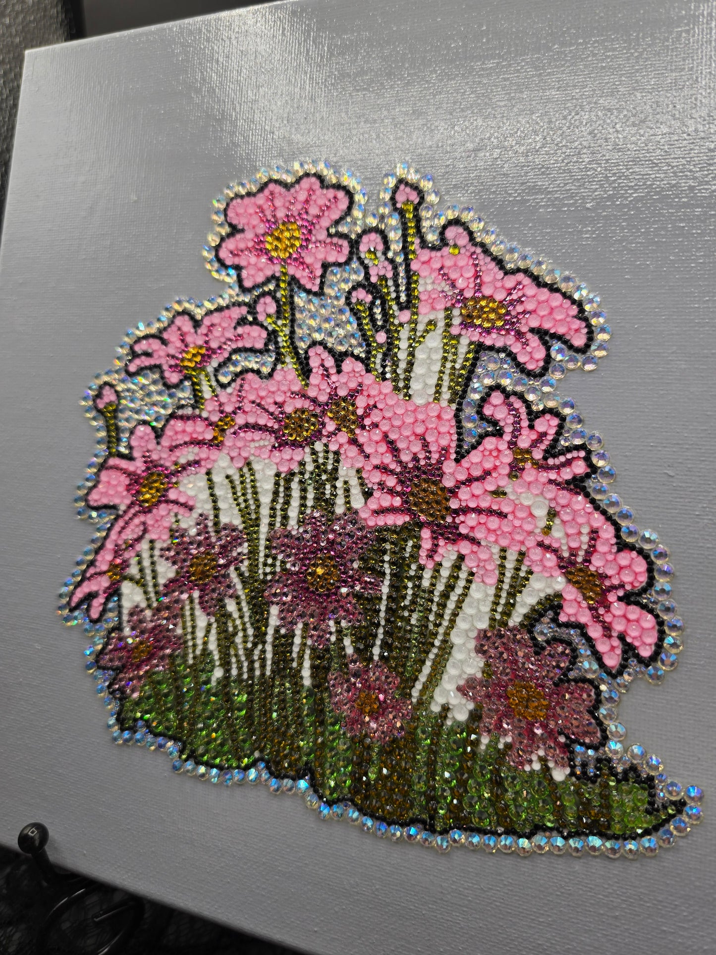 Celina Miller Art - Bling Pink Flower Canvas