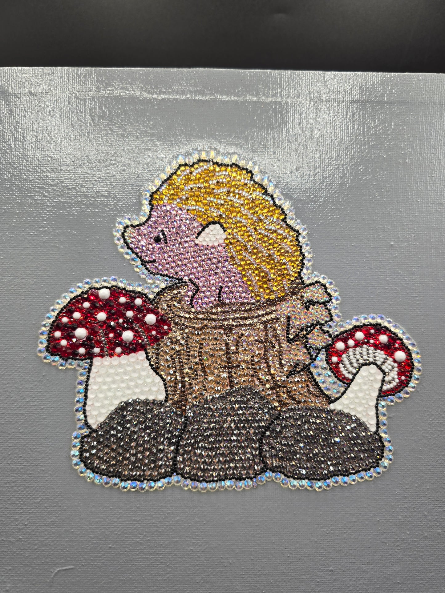 Celina Miller Art - Bling Hedgehog with Mushrooms