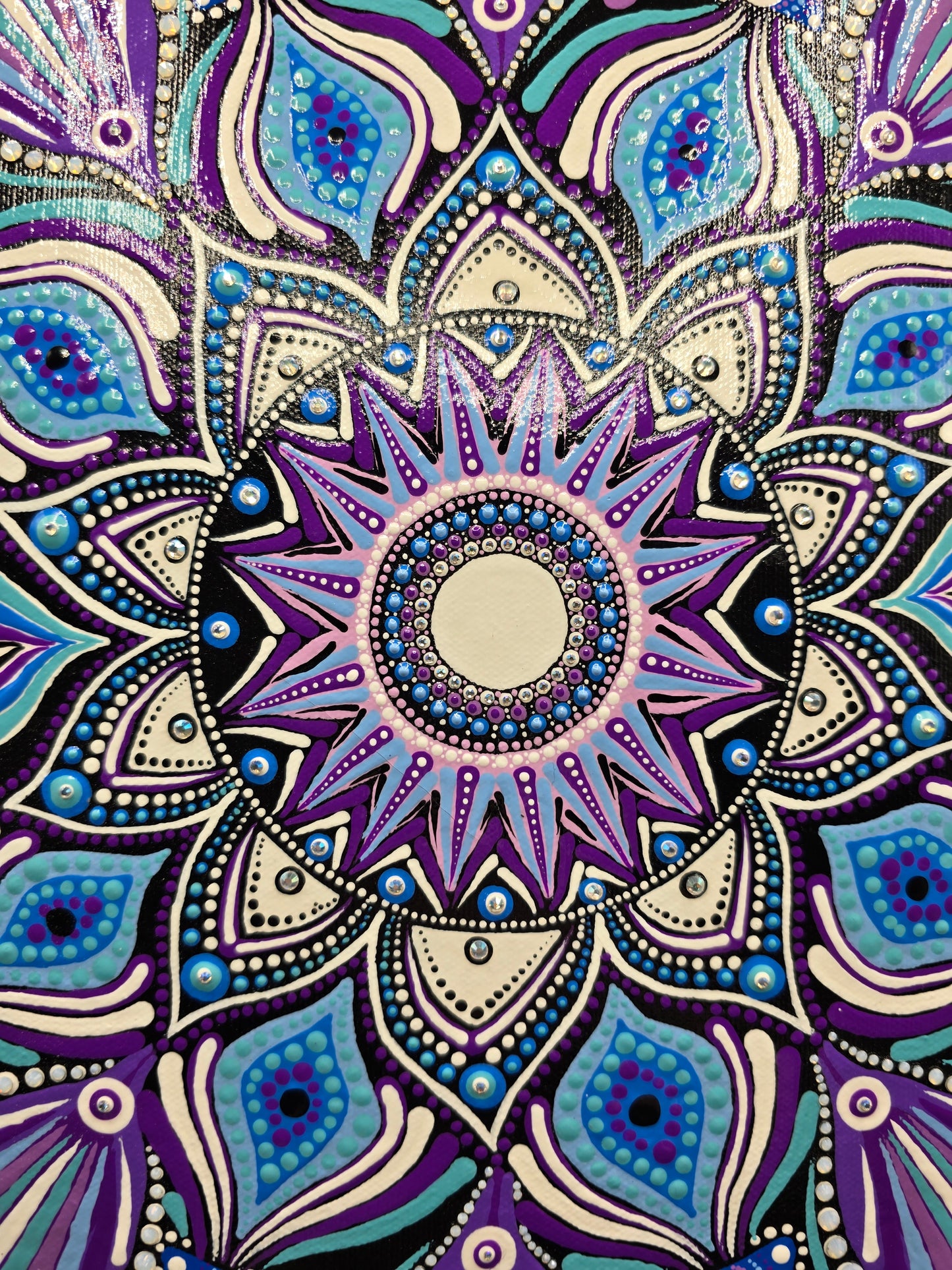 Celina Miller Art - Blue and Purple Mandala Canvas