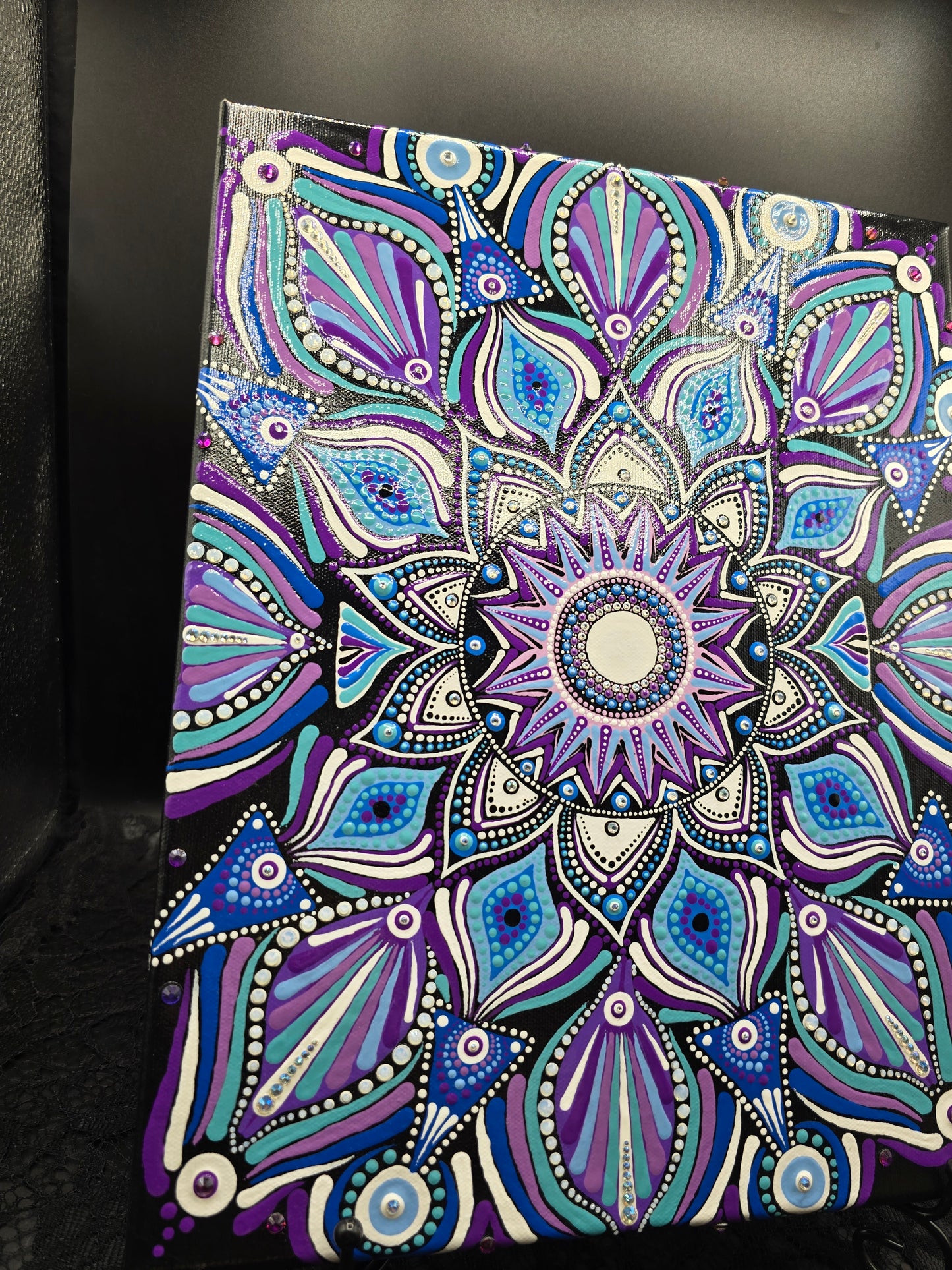 Celina Miller Art - Blue and Purple Mandala Canvas