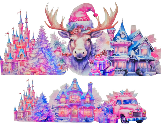 Pastel Christmas Reindeer 40 oz Tumbler