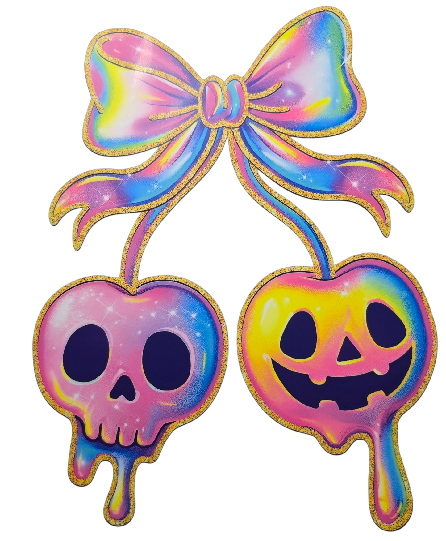 Cute Holographic Looking Ghost Cherries T-Shirt