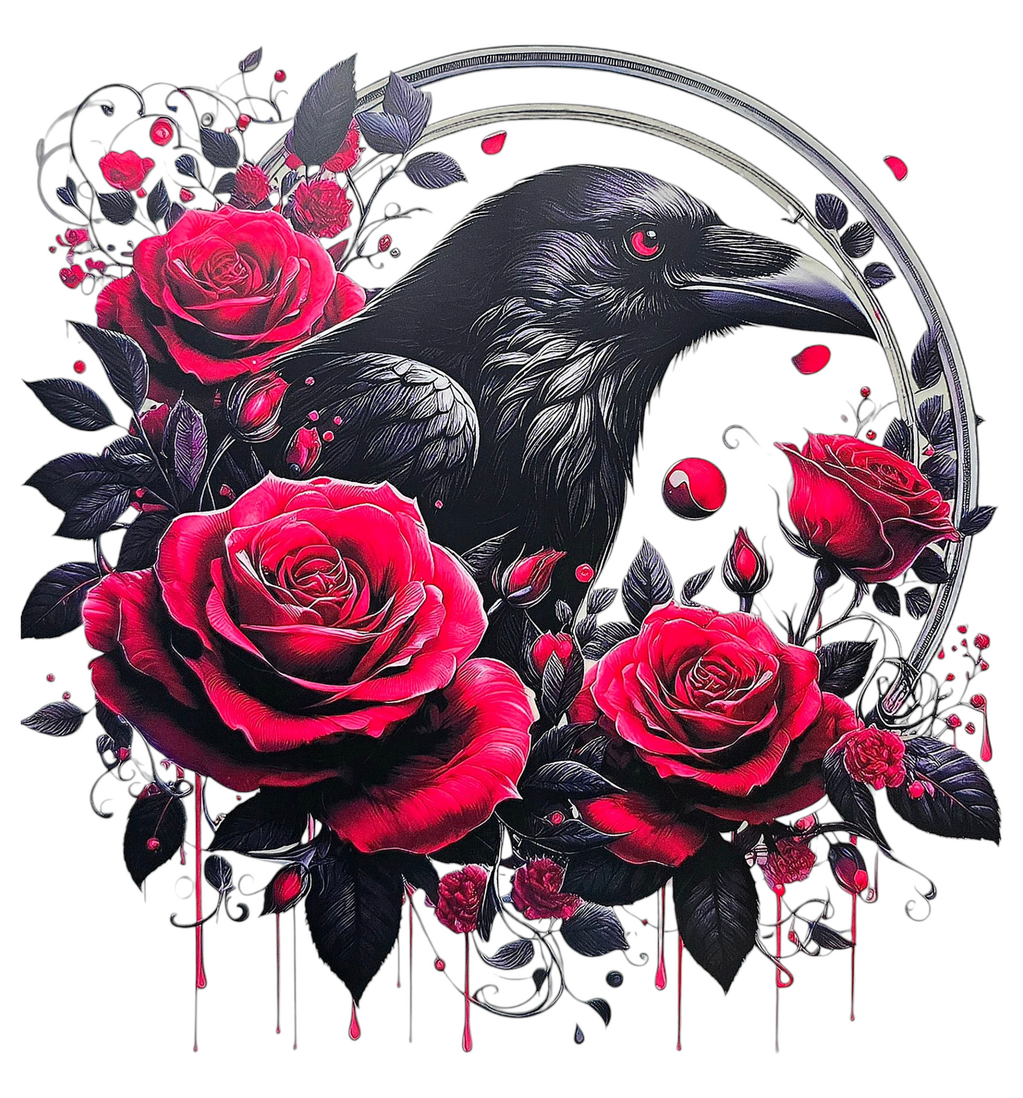 Raven with Red Roses Hoodie