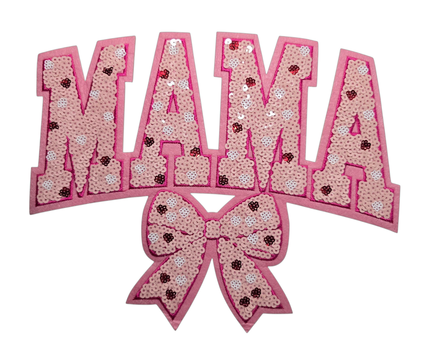 Baby Pink Mama Sequin Chenille Patch Hoodie
