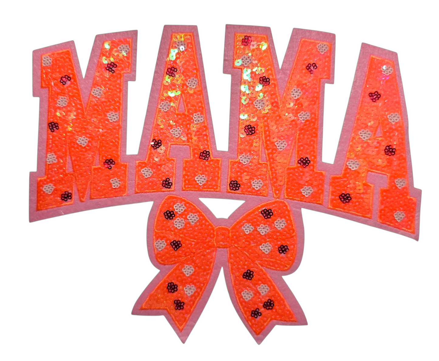 Orange Mama Sequin Chenille Patch Hoodie