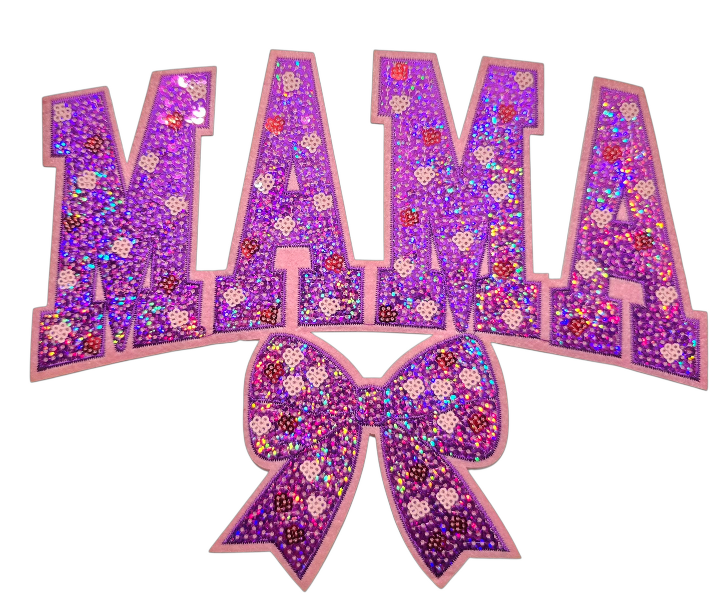 Purple Mama Sequin Chenille Patch Hoodie