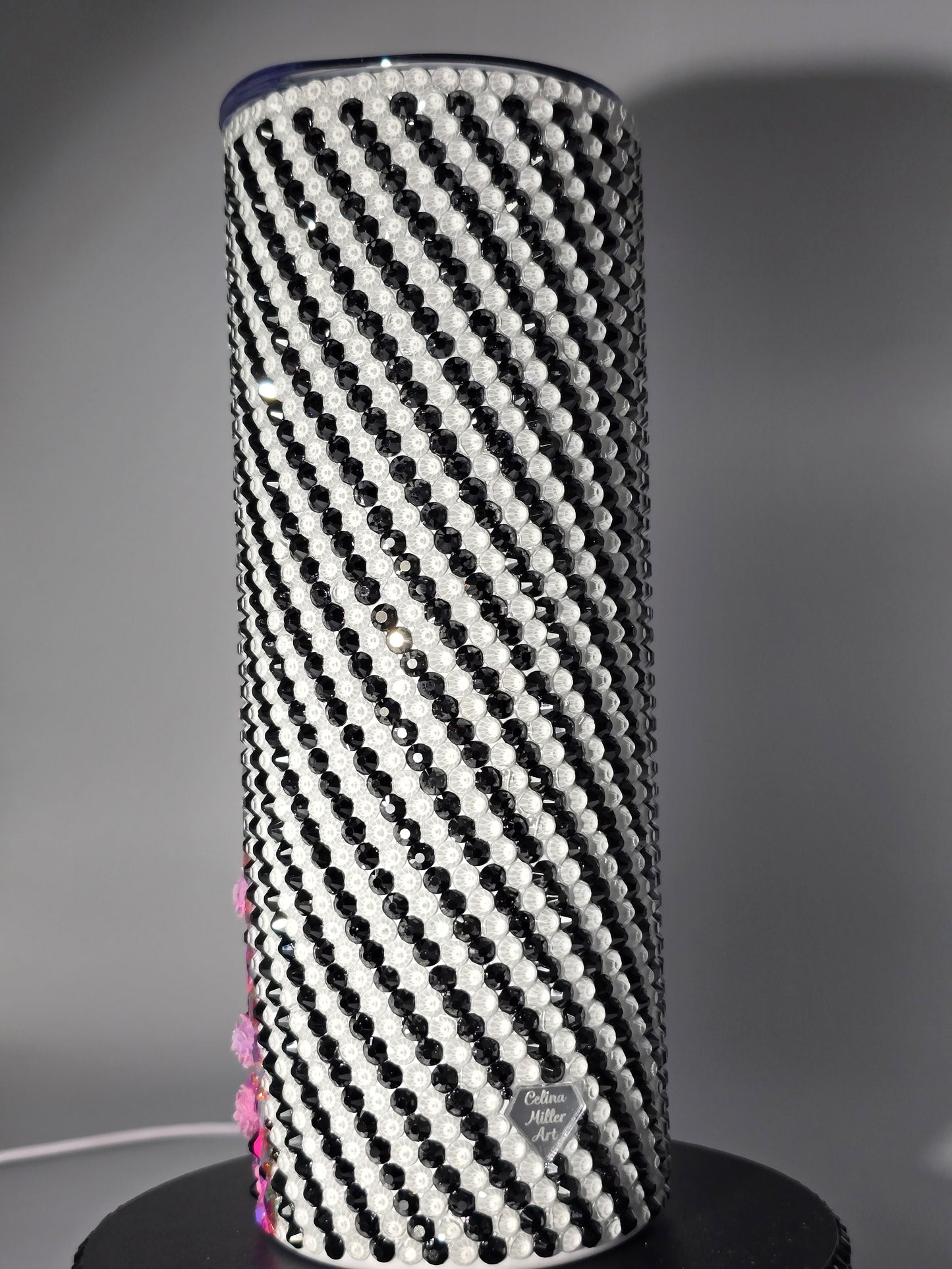 Celina Miller Art - Bling Pink Flower Tumbler