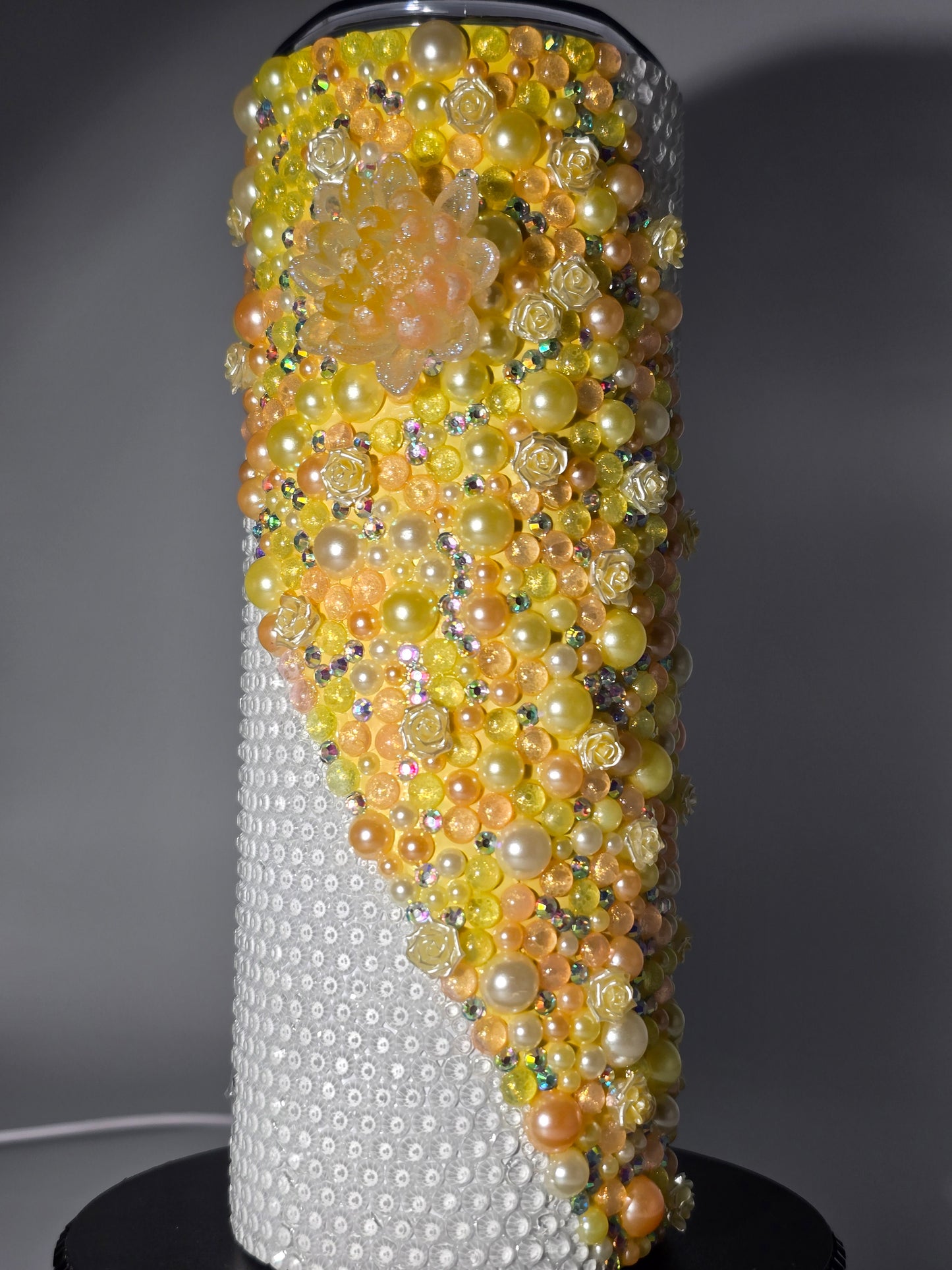 Celina Miller Art - Bling Yellow Floral Tumbler