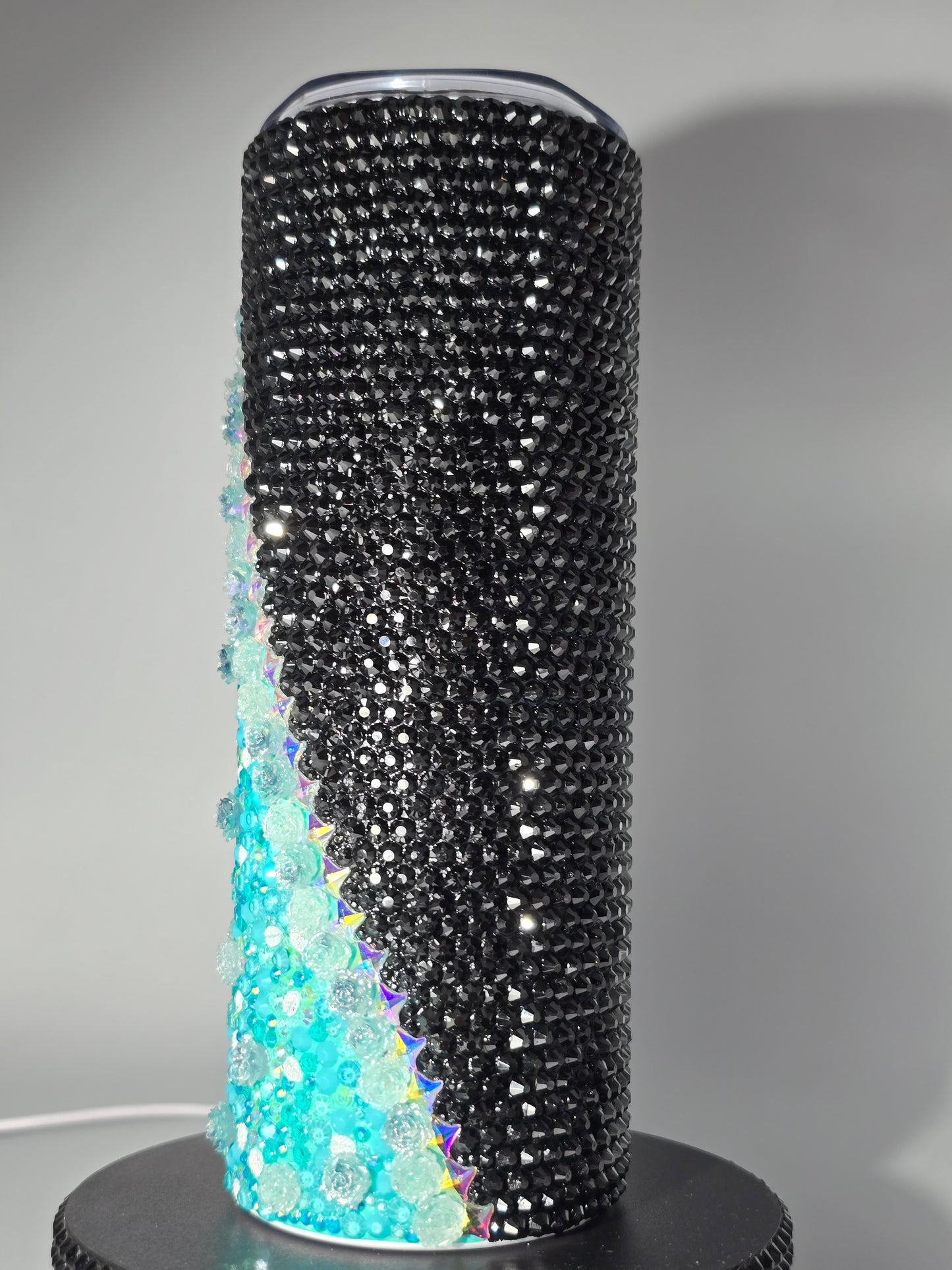 Celina Miller Art - Bling Teal Floral Tumbler