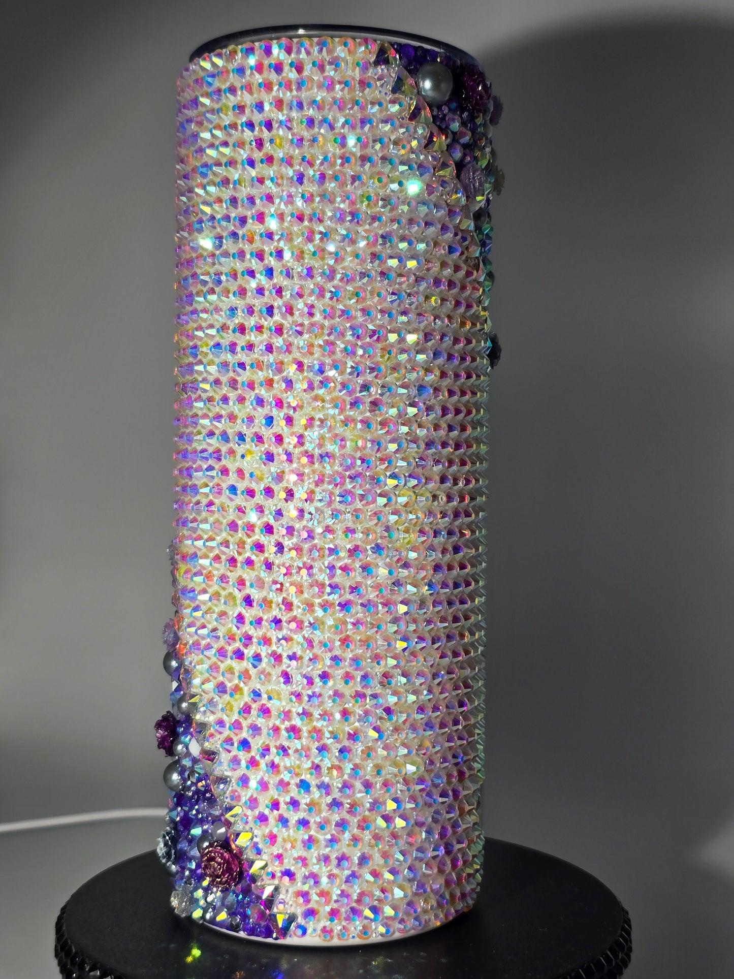 Celina Miller Art - Bling Purple and Aurora Flower Tumbler