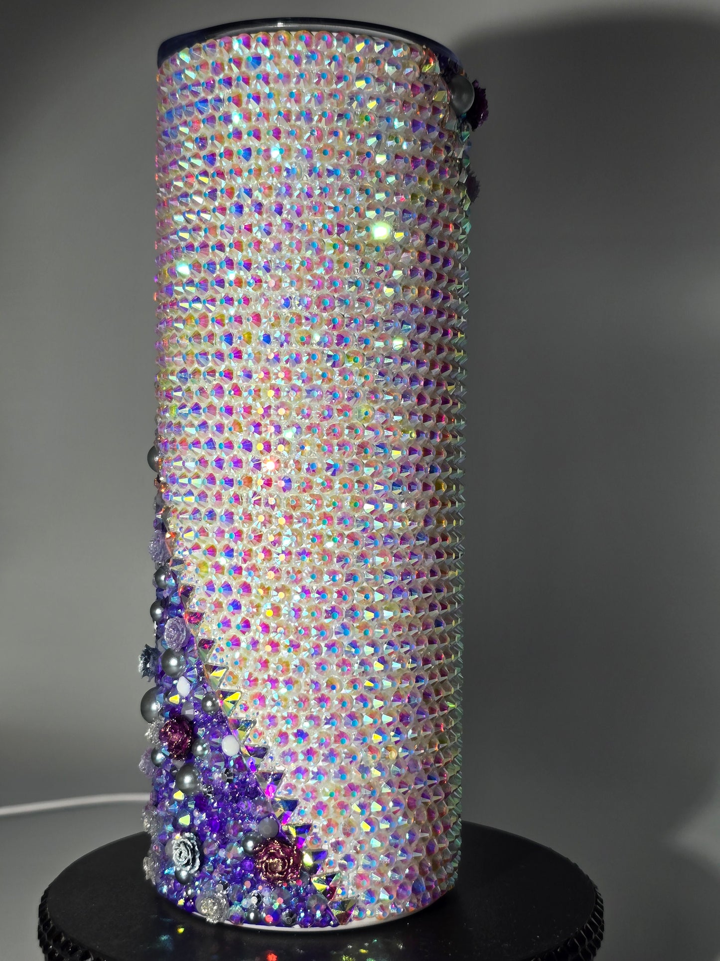 Celina Miller Art - Bling Purple and Aurora Flower Tumbler