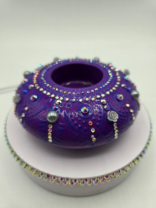 Celina Miller Art - Bling Purple on Purple XL Tealight Holder