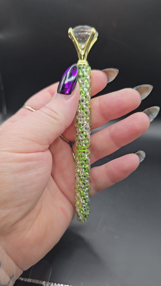 Celina Miller Art - Bling Silver and Green Pen