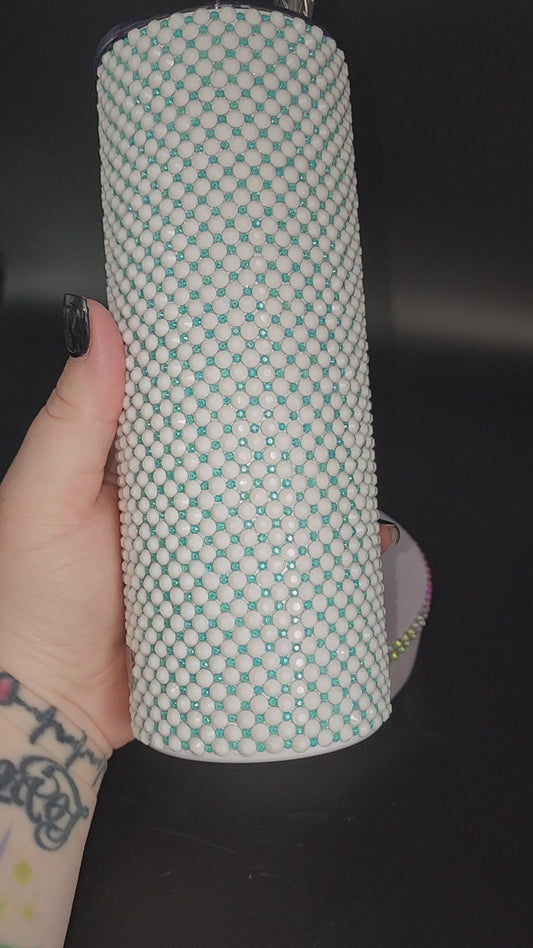 Celina Miller Art - Bling White Cushion Pattern Tumbler